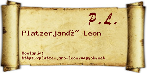 Platzerjanó Leon névjegykártya